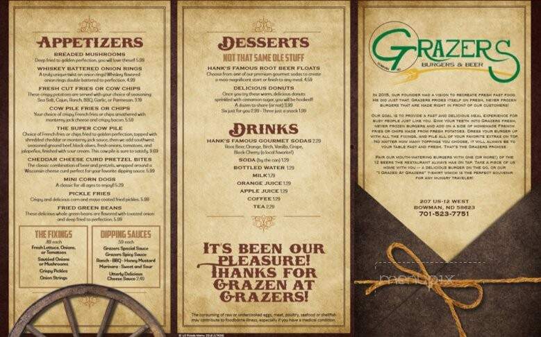 Grazer's Burgers & Beer - Bowman, ND