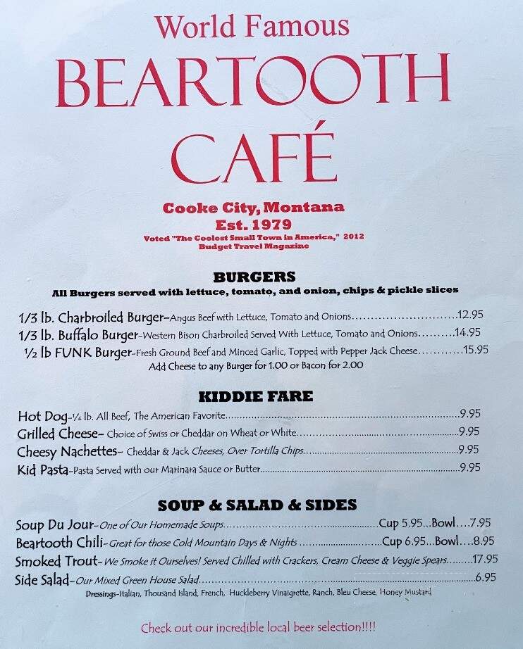 Beartooth Cafe - Cooke City, MT